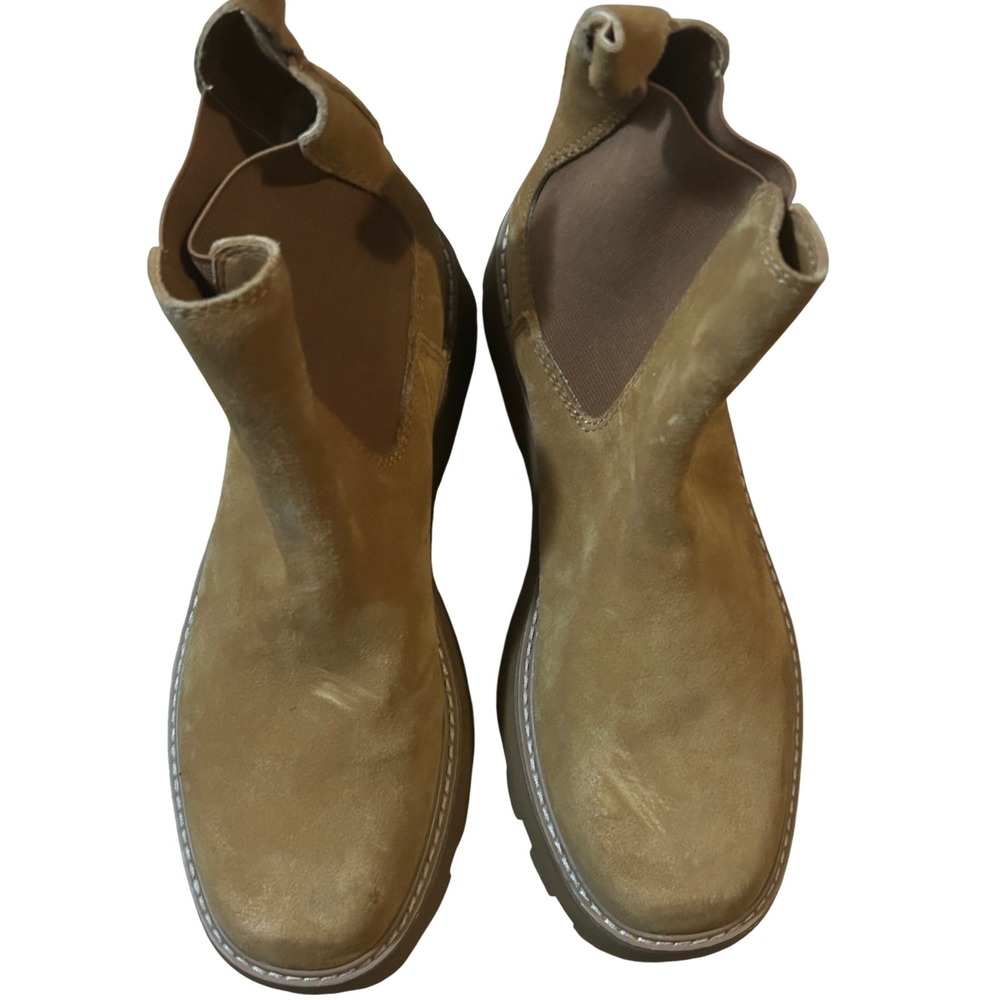 Dolce Vita H2O Tan Suede Waterproof Lug Sole Chelsea Boots Womens 7.5